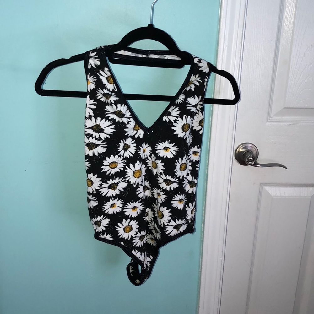 Backless sunflower bodysuit